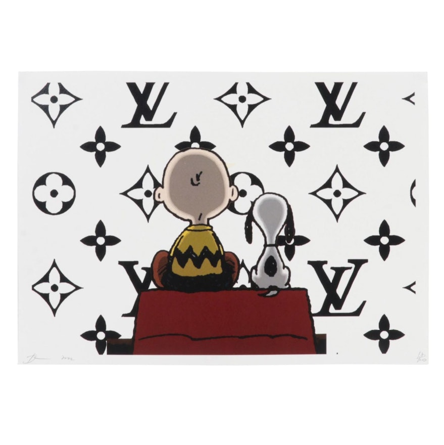 Death NYC Pop Art Graphic Print of Louis Vuitton Snoopy and Woodstock