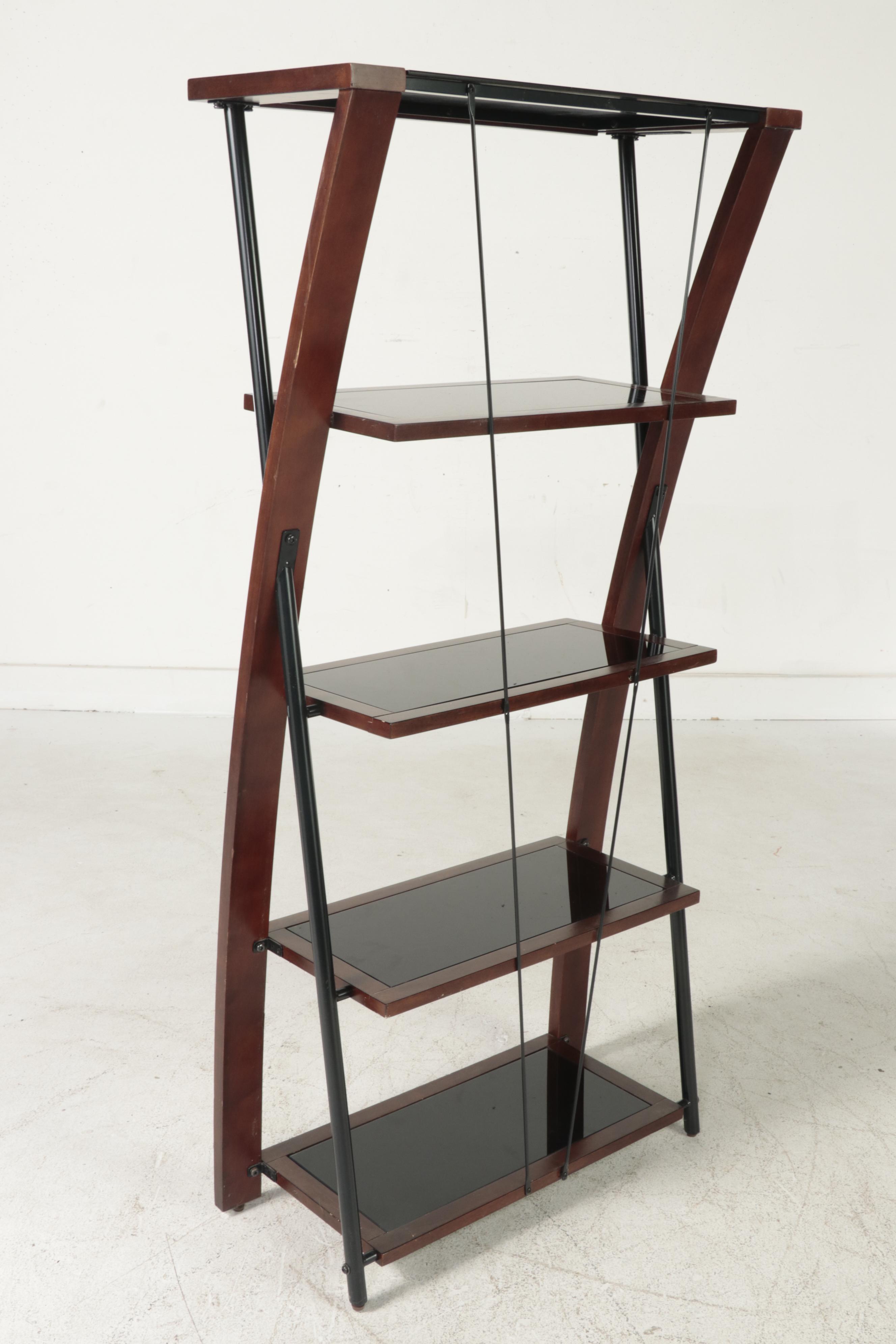 Whalen Furniture Mfg. Inc. Glass Top Computer Desk with FiveTier