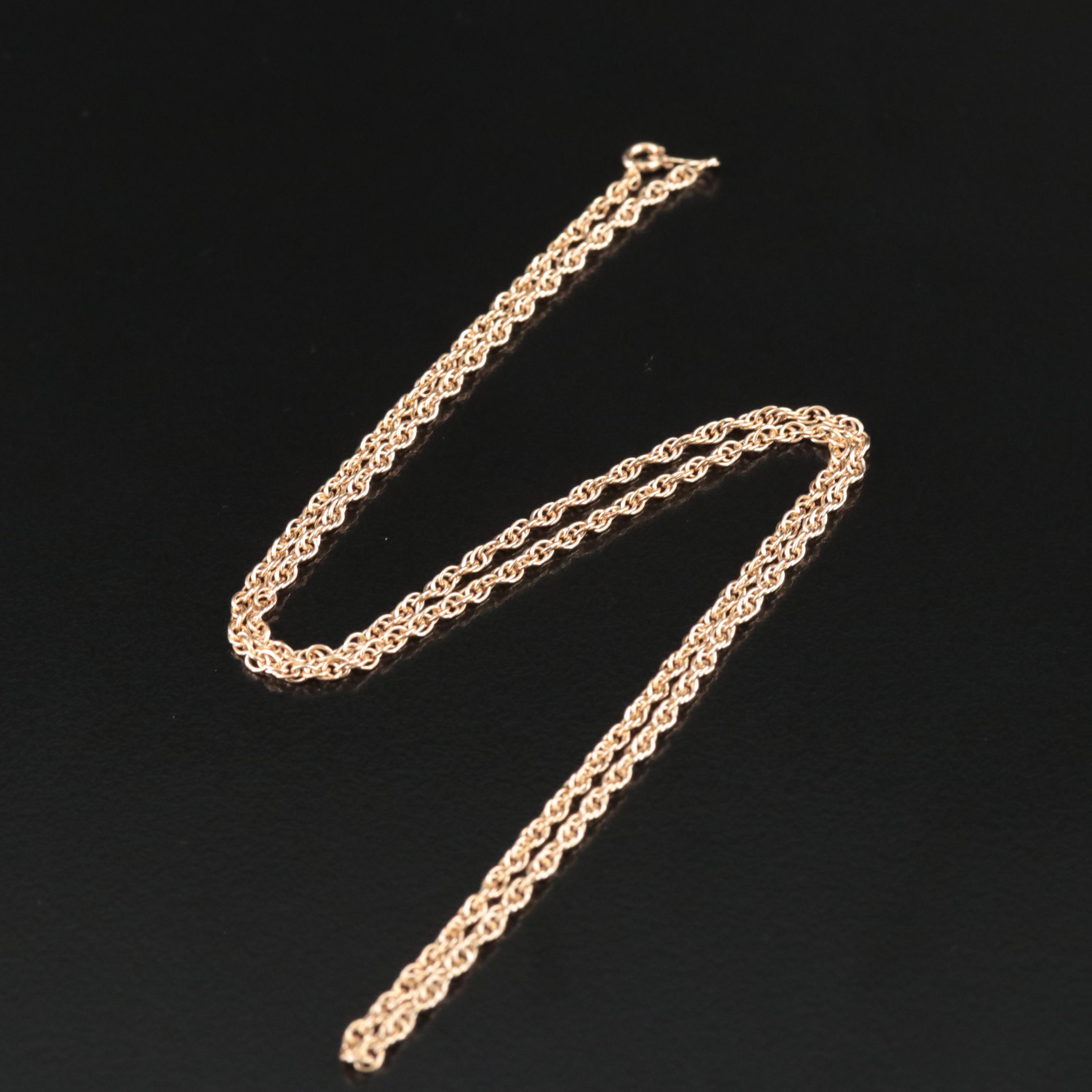 14K Singapore Chain Necklace EBTH
