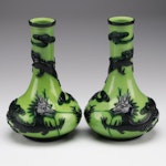 Peking Glass Bottle Vases, 20th Century