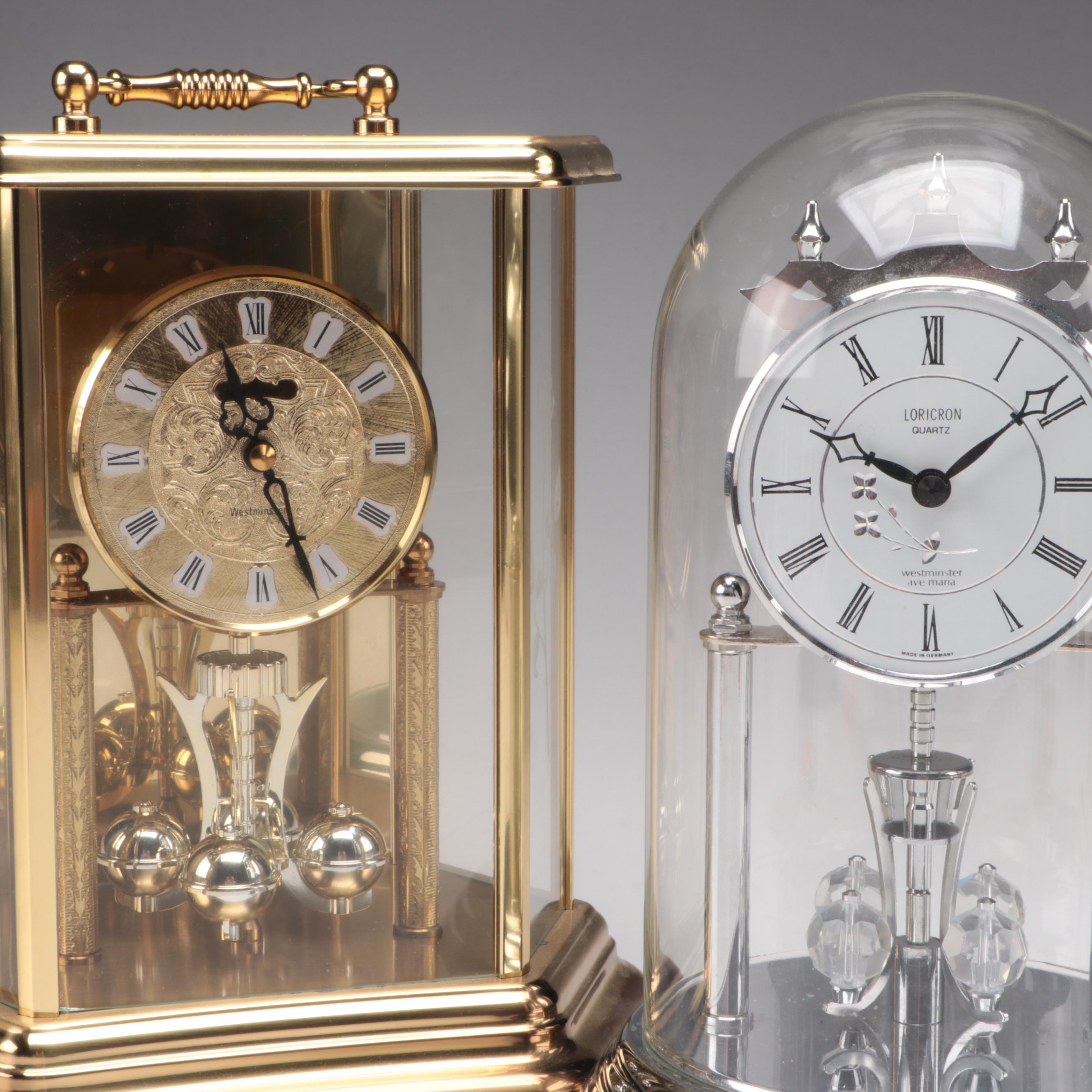 Dunhaven Brass Anniversary Clock with Loricron Glass Dome Anniversary