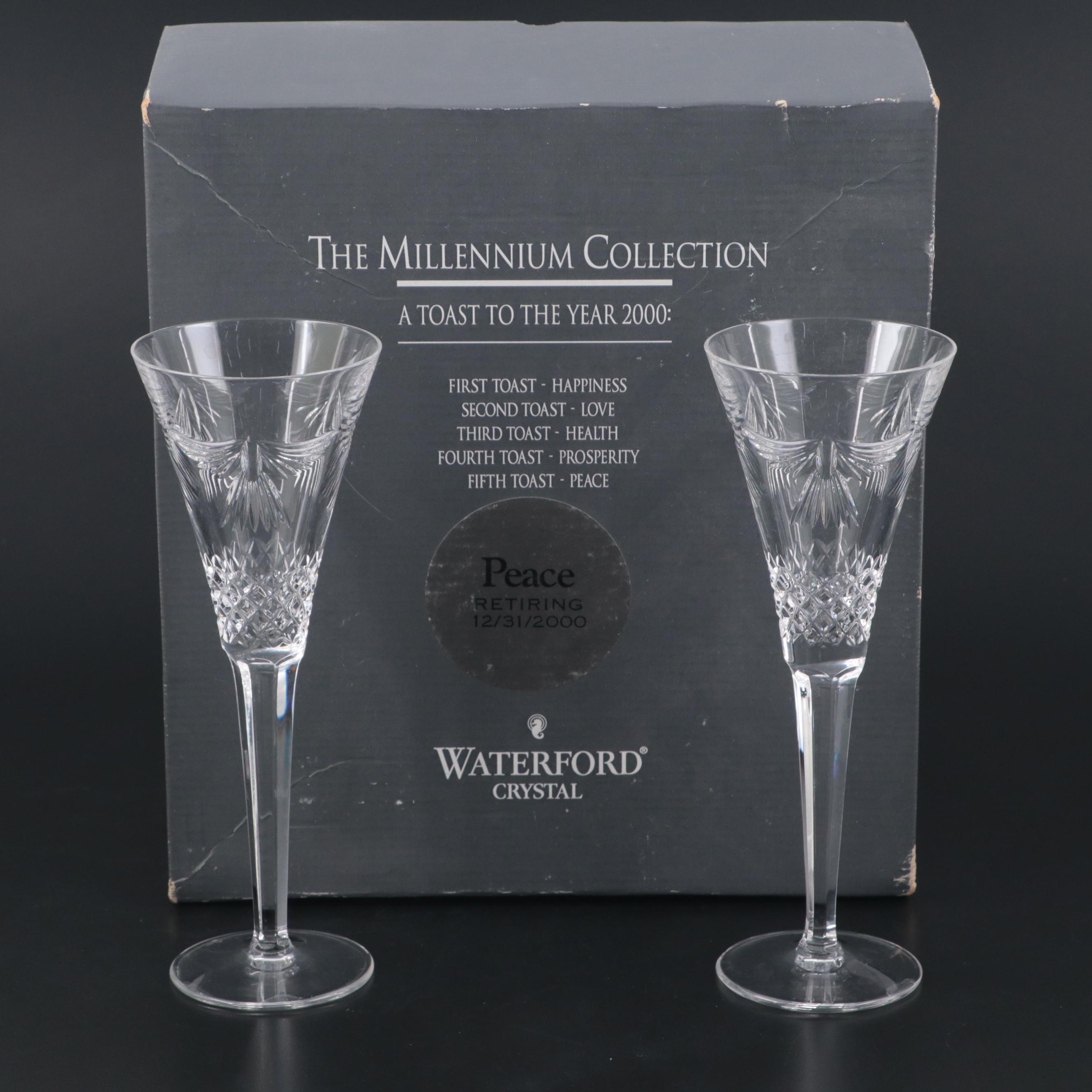 Waterford Crystal Millennium Collection "Peace" Toasting Champagne