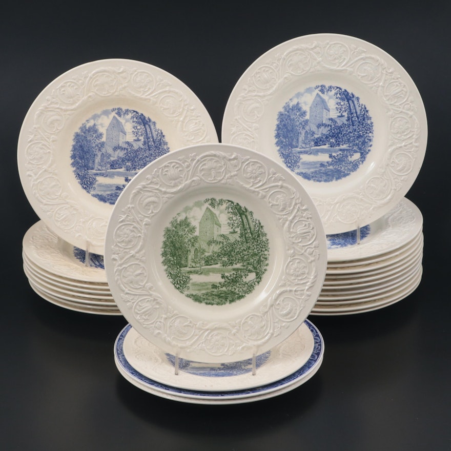 Wedgwood "Kumler Chapel, Western College" and Other Transferware Plates