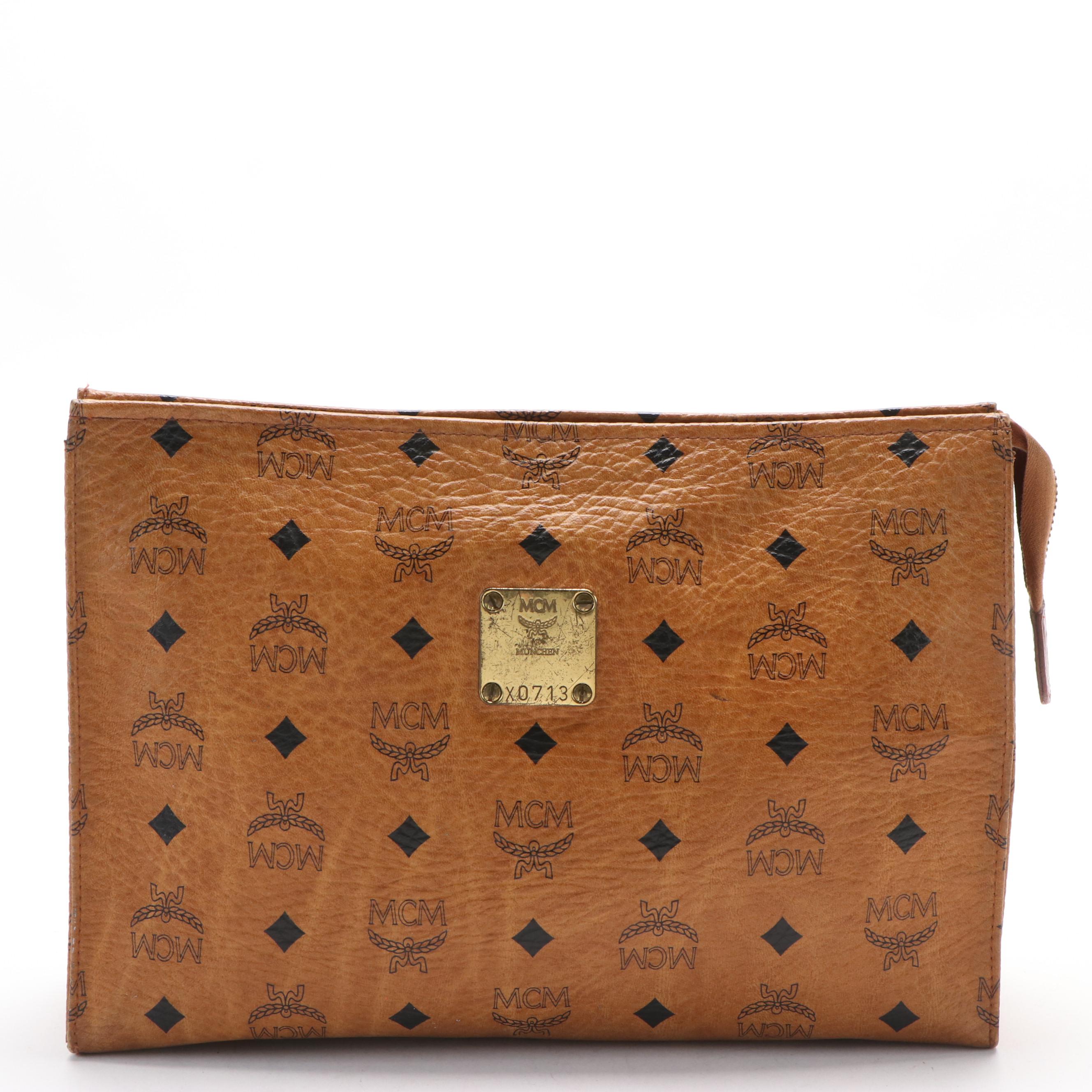 MCM Visetos Cognac Pouch EBTH