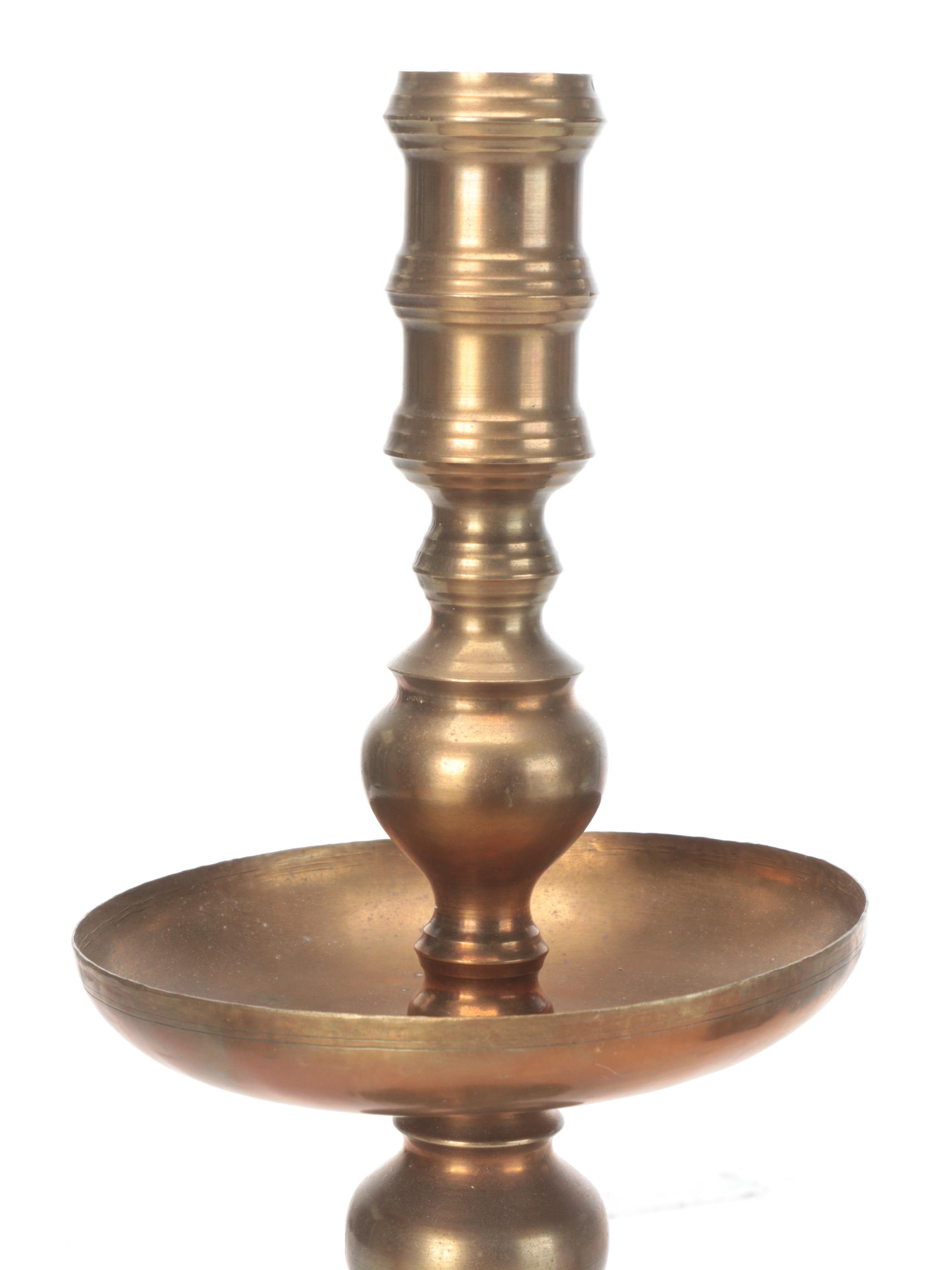 Large Brass Floor Candlesticks EBTH
