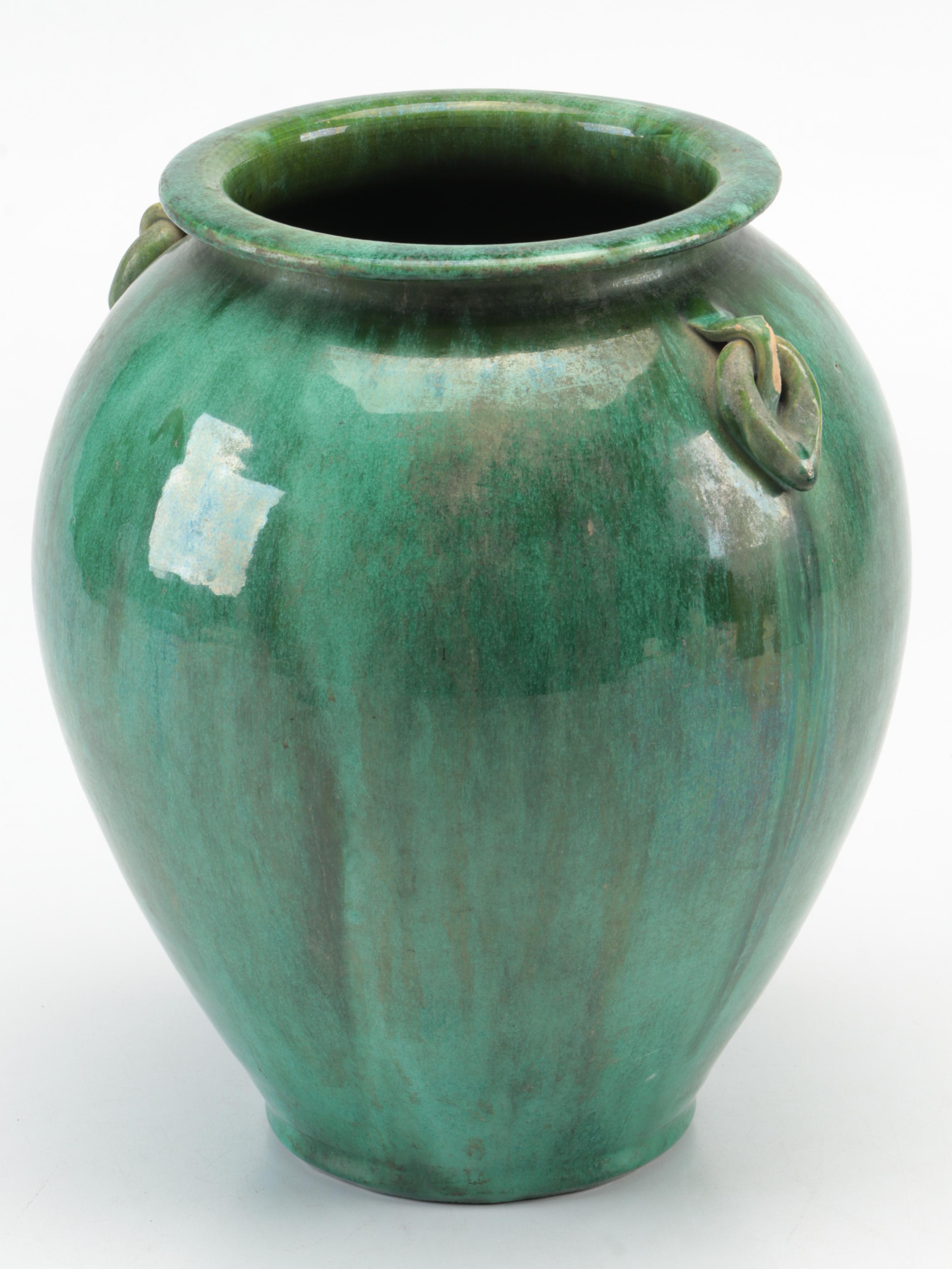 Green Glaze Ceramic Water Jug Vase EBTH