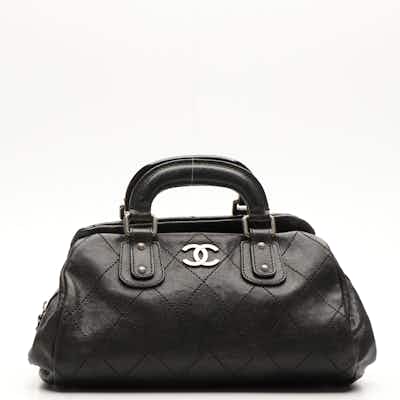 CHANEL Outdoor Ligne Doctor Bag Quilted Caviar Small Handbag
