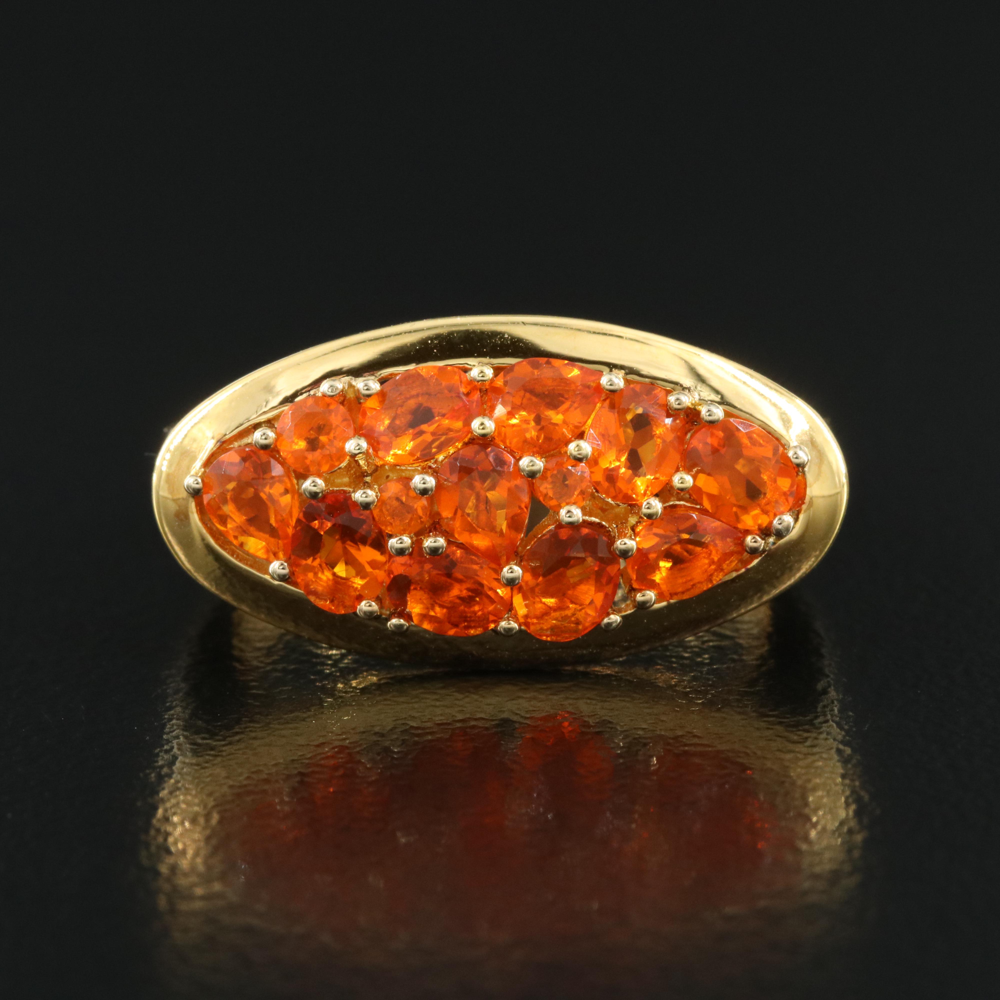 Sterling Fire Opal EastWest Ring EBTH