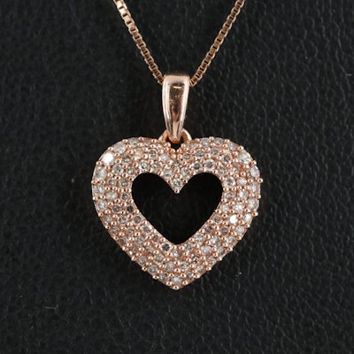14K Rose Gold 0.32 CTW Diamond Heart Necklace