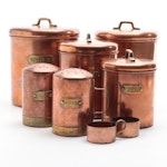 Copper and Brass Canisters, Shakers and Scoops