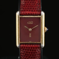 Cartier Must de Cartier Tank .925 Silver with 20 m Gold Plaque Wristwatch