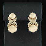 14K Earrings with Brushed and Polished Finishes