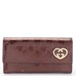 Gucci Heart Continental Wallet in Guccissima Patent Leather
