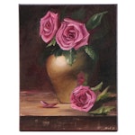 Kateryna Boykov "Roses" Still Life Oil Painting