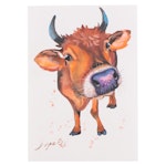 Anne Gorywine Watercolor Painting of Cow, 2023