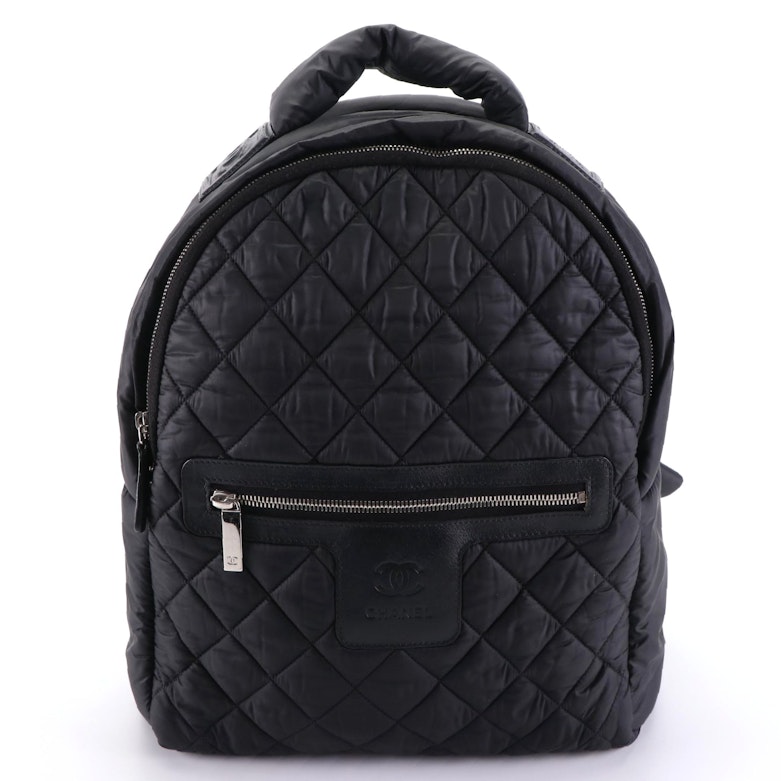 Chanel Coco Cocoon Quilted Nylon Backpack with Leather Trim