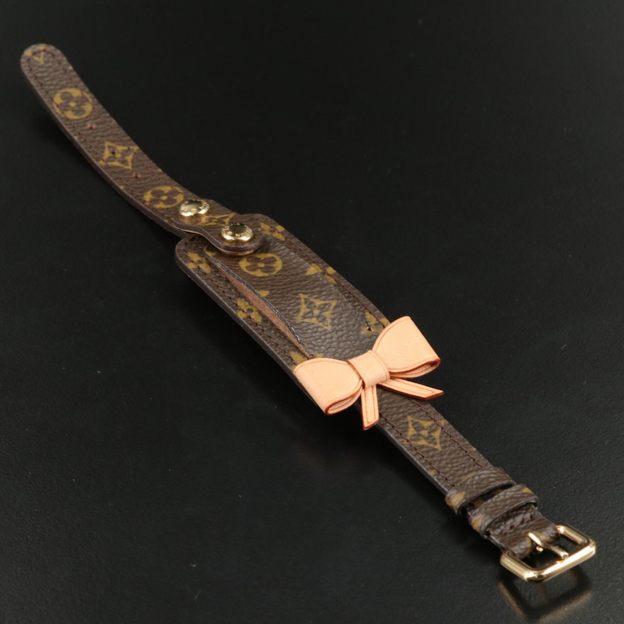 Louis Vuitton Paris Monogram Leather Bow Bracelet